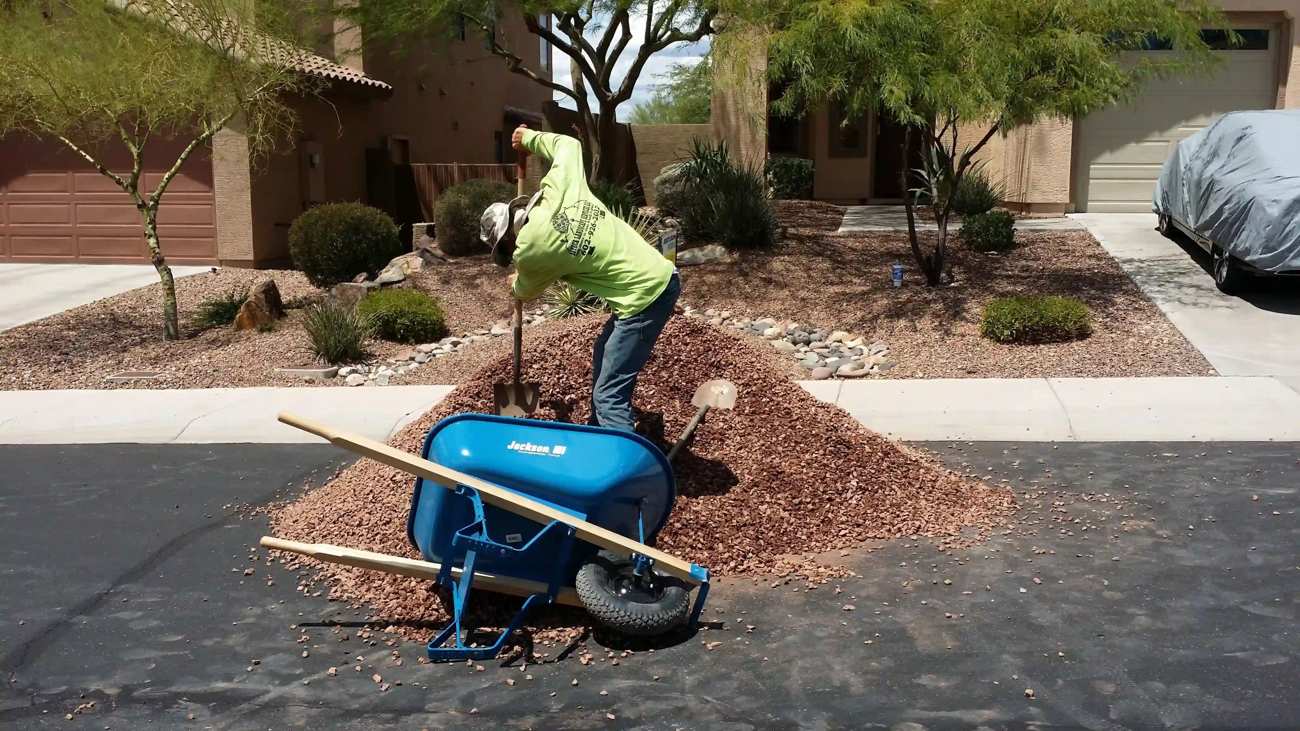 Decorative rock landscaping